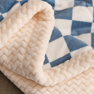 儿童毛毯加厚冬季_秋冬珊瑚绒毯床单人沙发盖毯子办公室午睡小被子