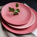 西餐餐盘粉色平盘高级感盘子网红餐具日式_菜盘陶瓷点心碟餐厅蛋糕